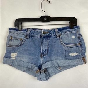 Billabong Distressed Denim Shorts with Cuff size 4